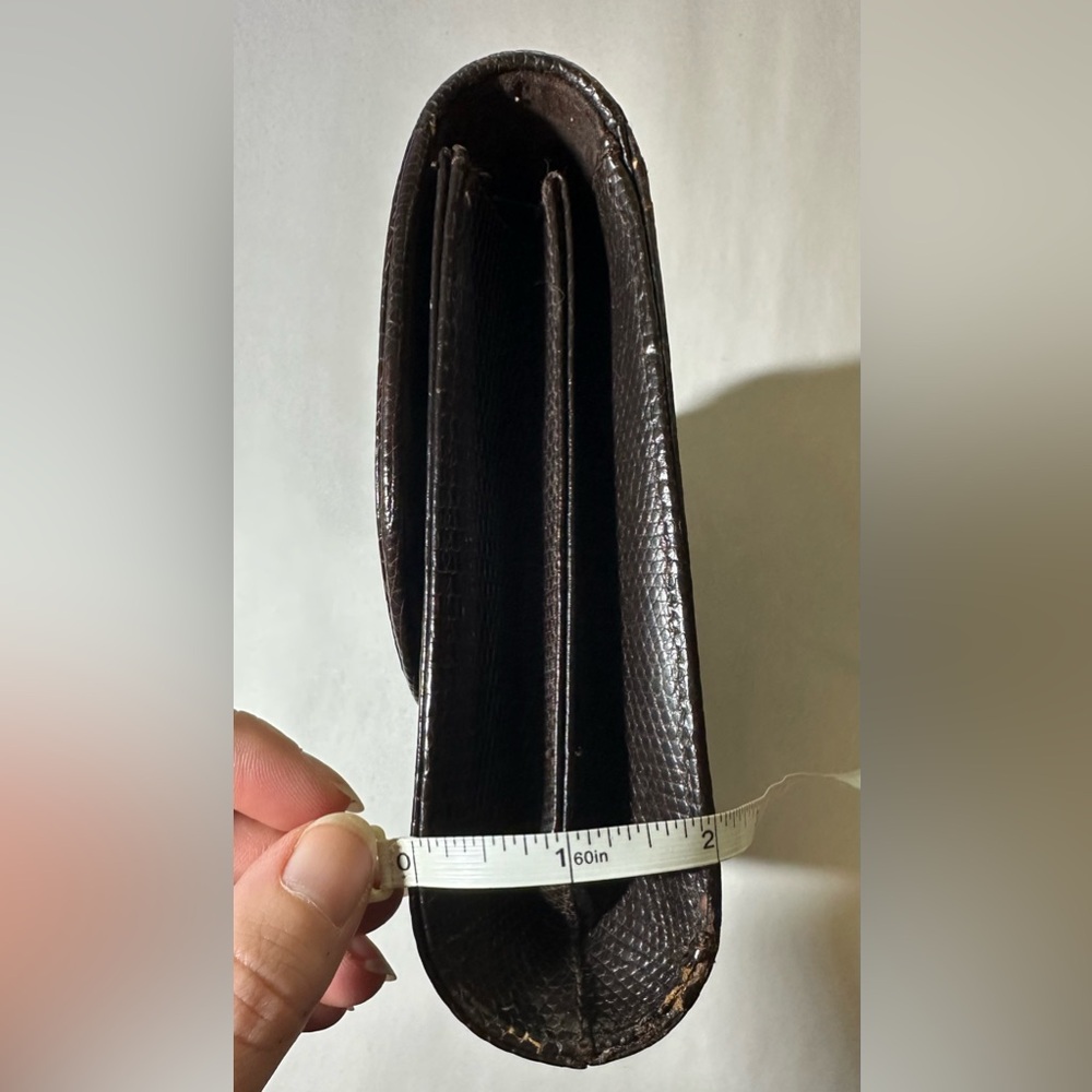 Rare Vintage Gucci Lizard Clutch in Dark Brown - Picture 11 of 13